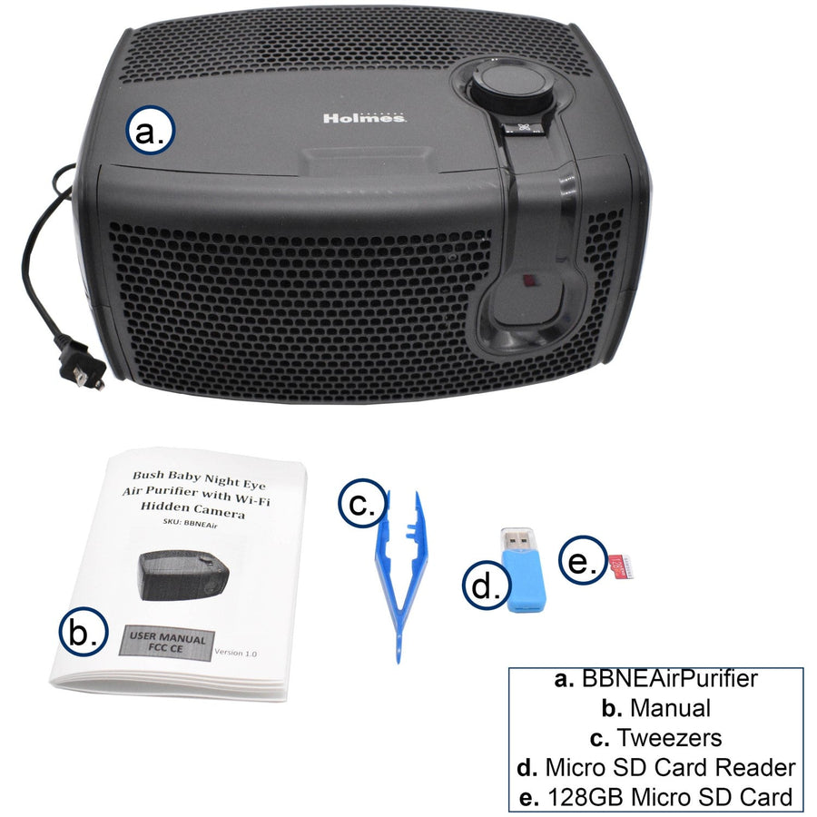 Bush Baby Air Purifier Night Vision Spy Camera 4K UHD WiFi