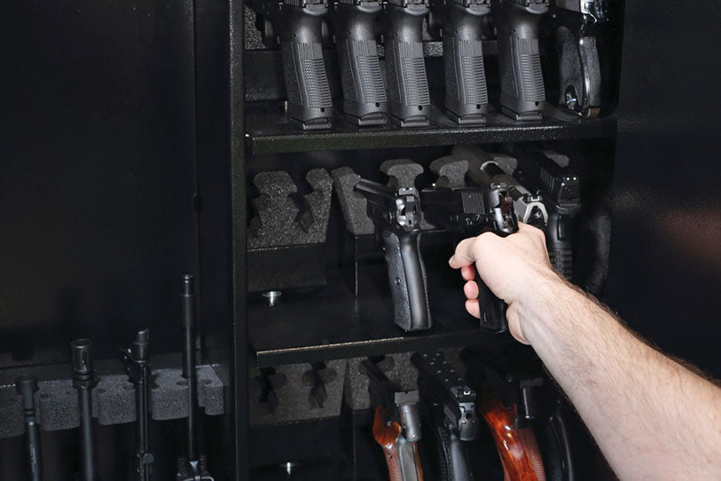 putting gun in safe
