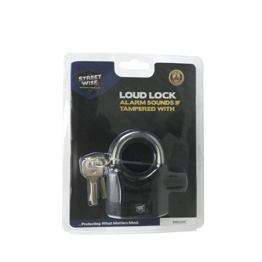 Streetwise™ Loud Lock Hardened Steel Padlock & Alarm 115dB