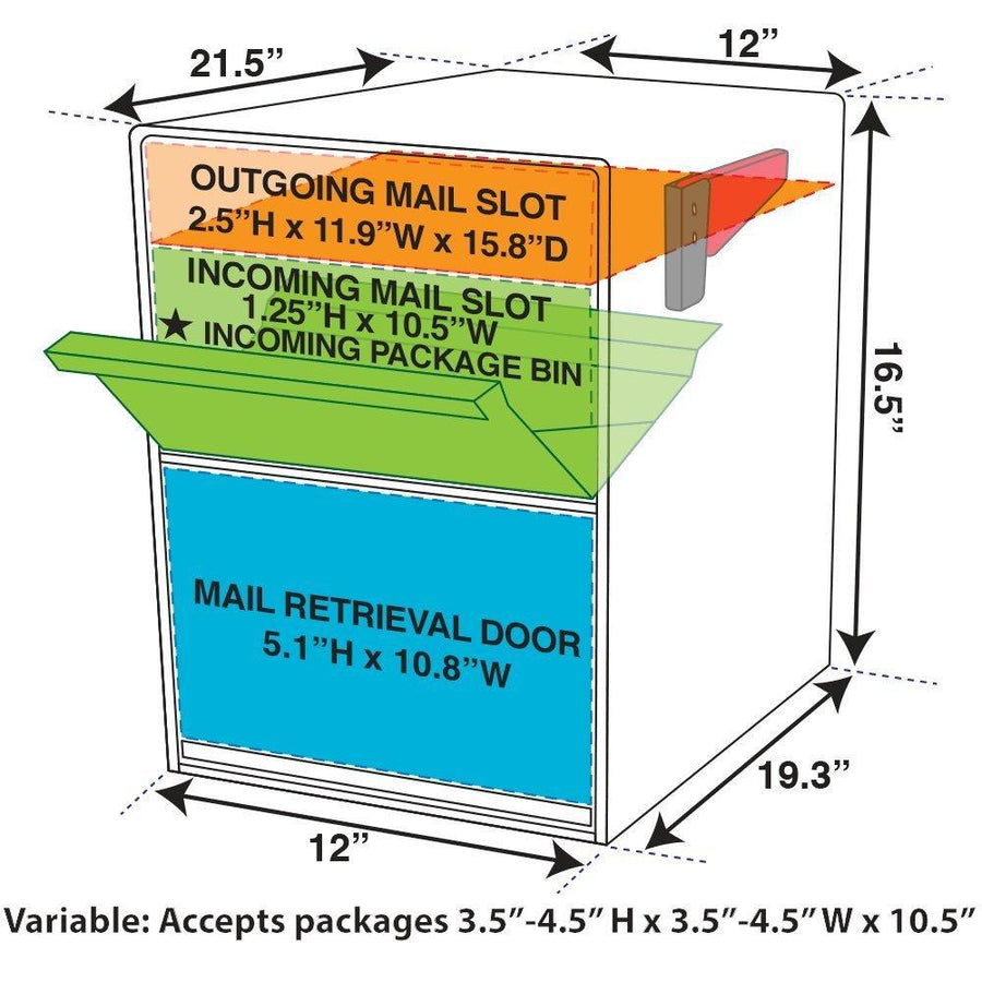 Mail Boss Package Master Locking Mailbox Safe Granite