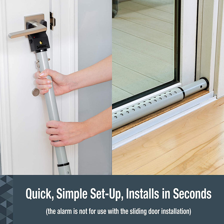 SABRE® Adjustable 2-in-1 Home Security Door Bar w/ 115dB Alarm