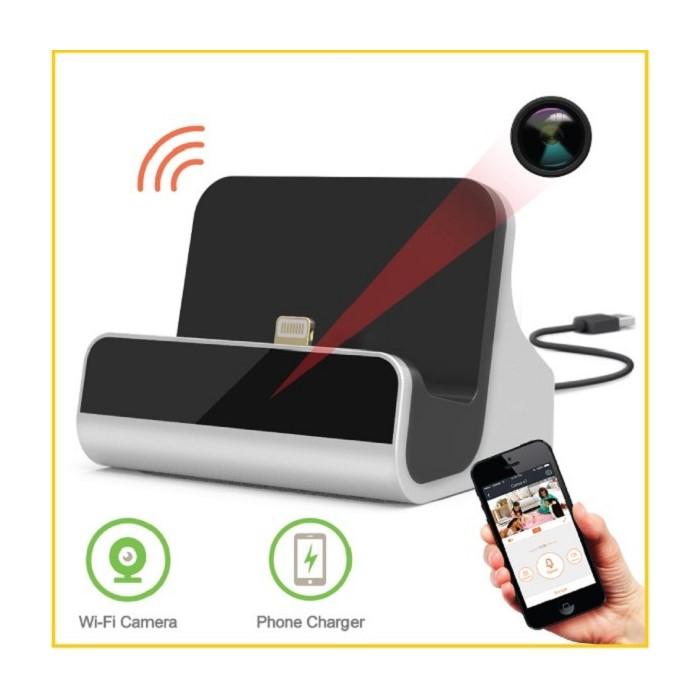 iPhone Charging Dock Hidden Spy Camera 1080p HD WiFi