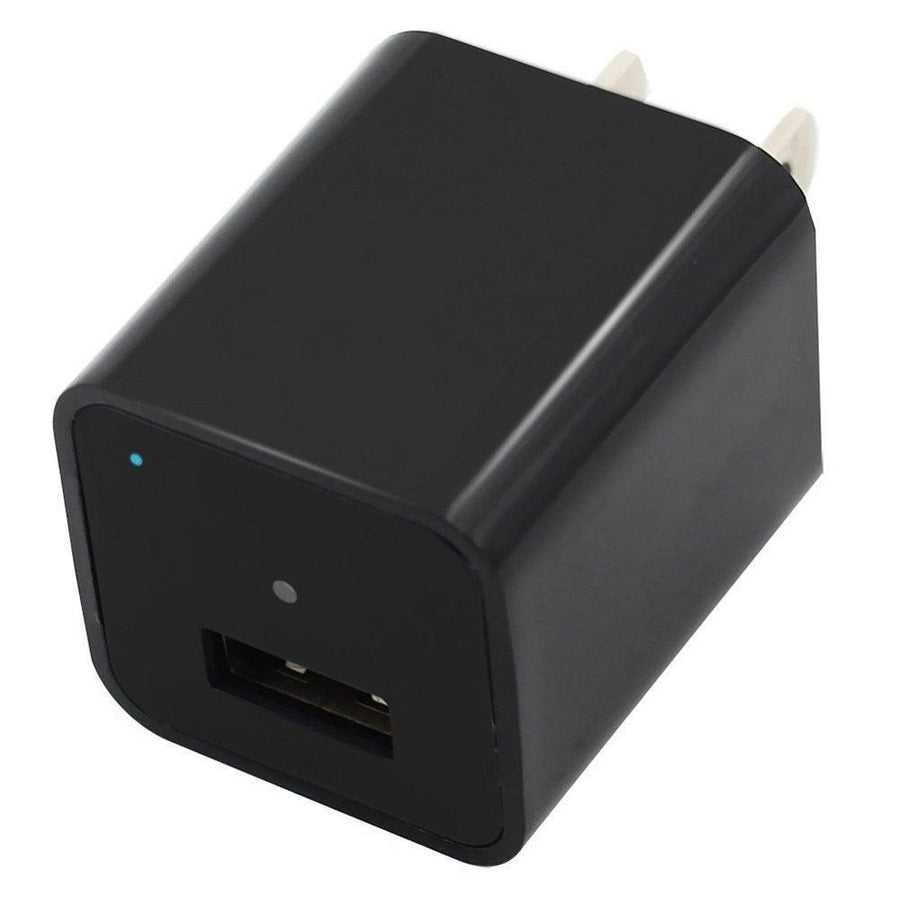 USB Cube Wall Charger Hidden Spy Camera Black 1080p HD DVR