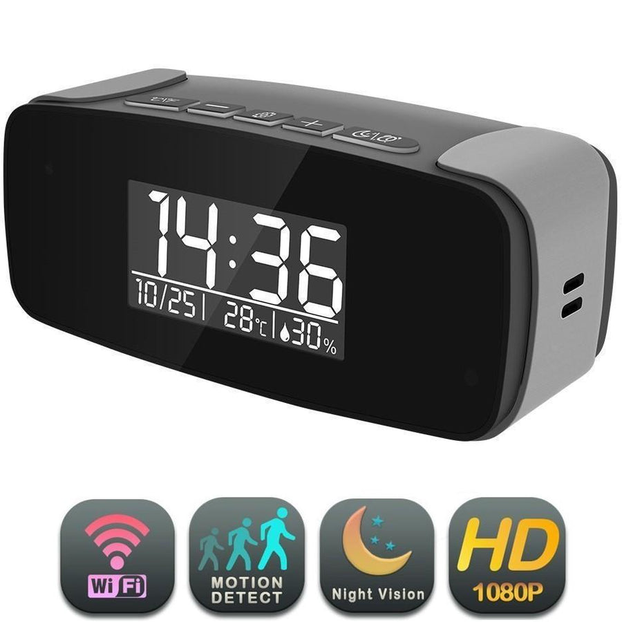 Mini Night Vision Alarm Clock Spy Camera 1080p HD WiFi