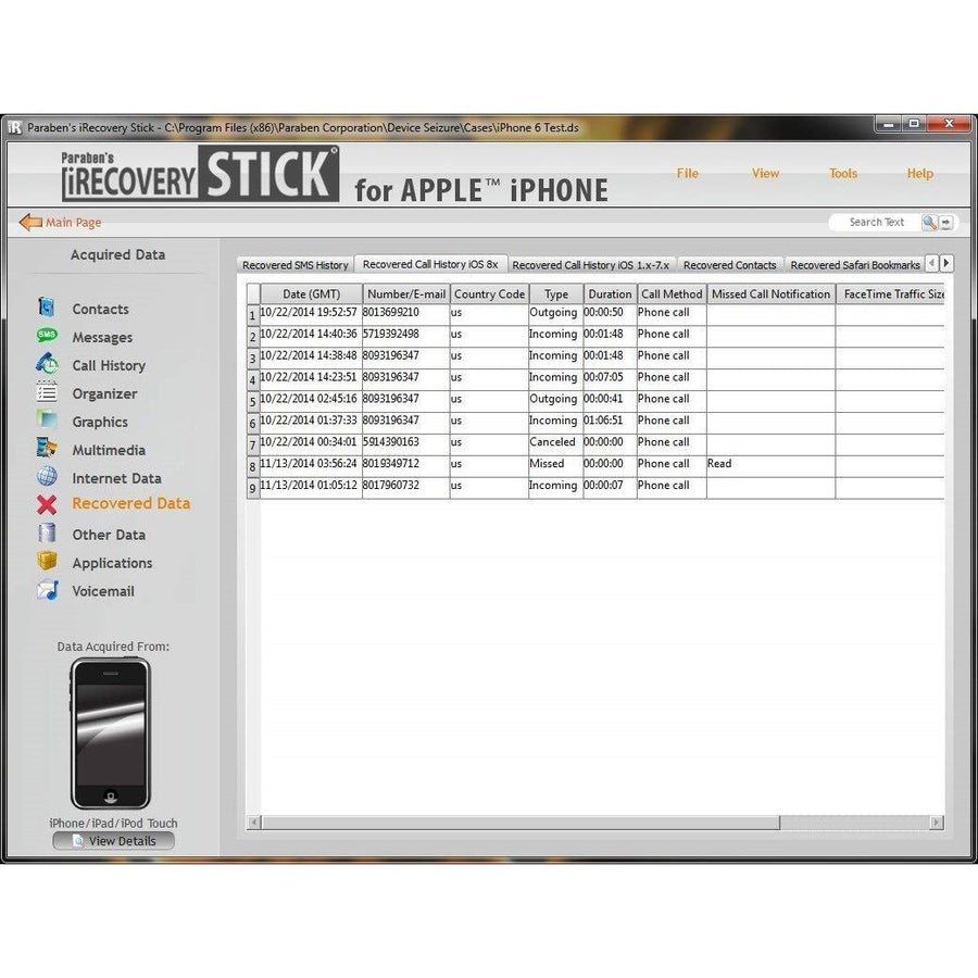 Paraben© iPhone File & Data Recovery USB Stick