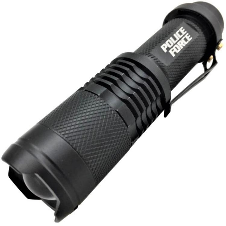 Police Force Tactical 4.5'' Mini T6 LED Zoom Flashlight 350 Lm