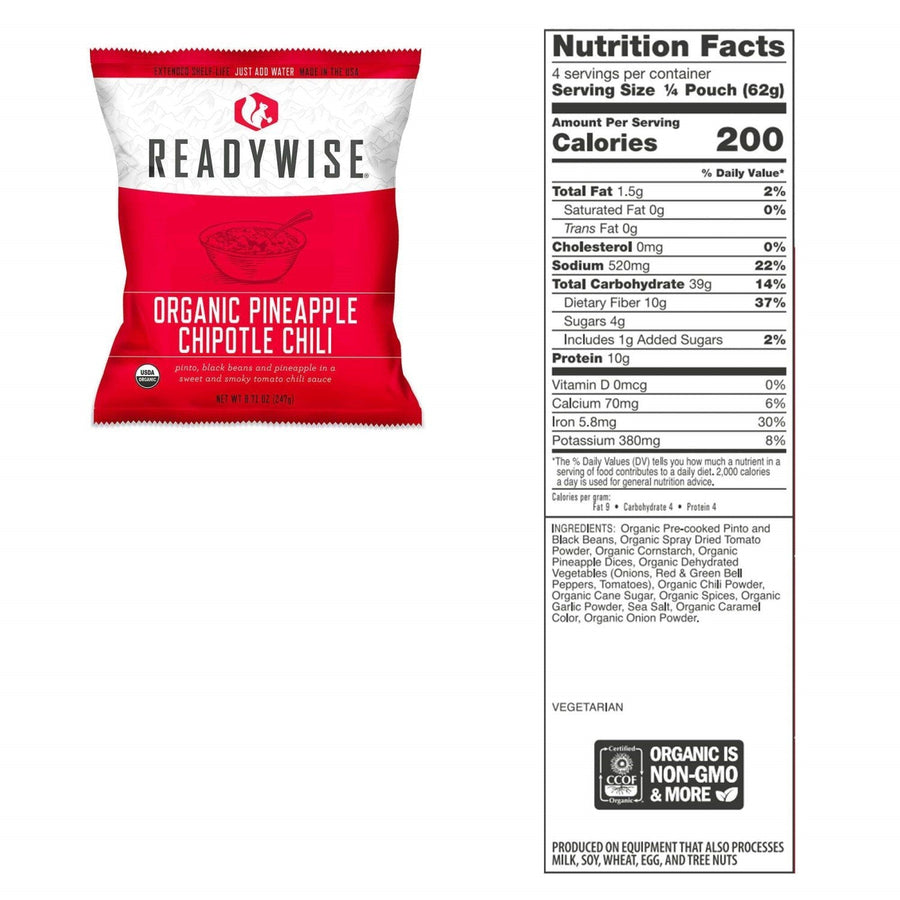 ReadyWise™ 90-Serving Organic Breakfast & Entrée Emergency Food Supply