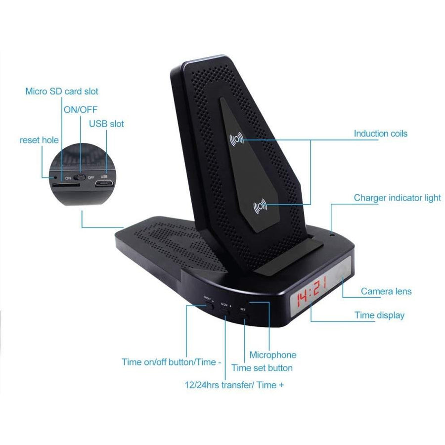 Streetwise™ Wireless Charging Dock Spy Camera 1080p HD WiFi