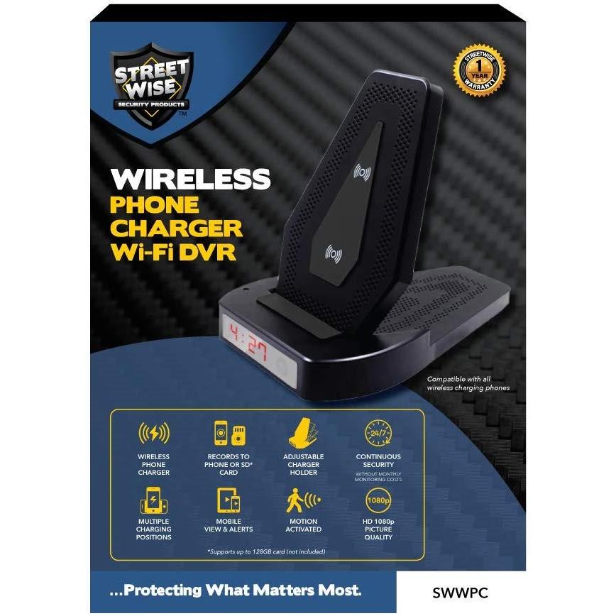 Streetwise™ Wireless Charging Dock Spy Camera 1080p HD WiFi