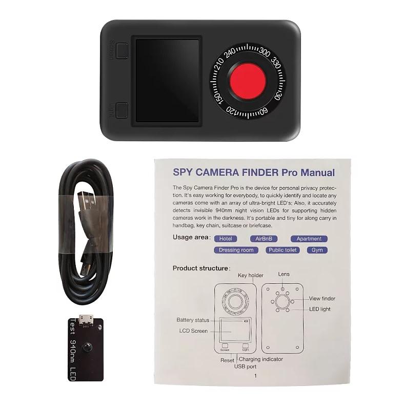 SpyWfi™ IR Light & Hidden Spy Cam Bug Detector w/ LCD Display