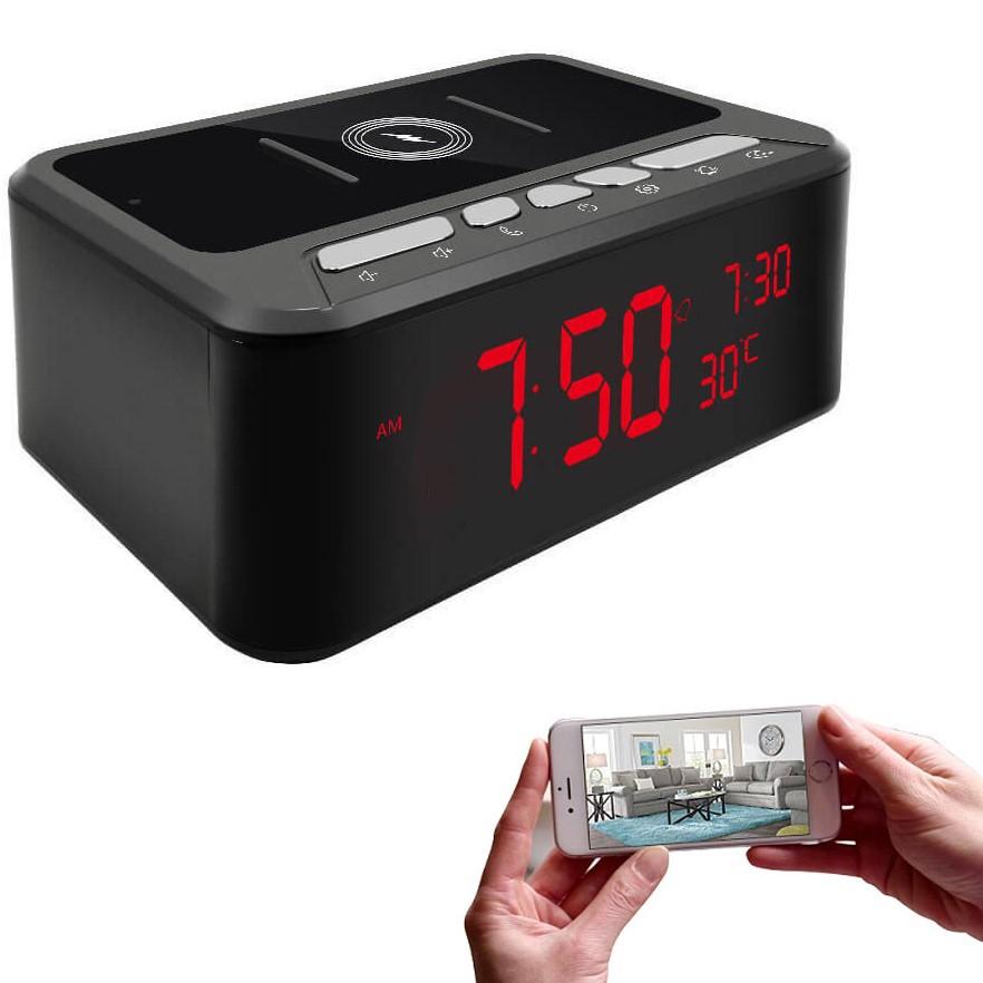 SpyWfi™ Smartphone Charger Clock Radio Spy Camera 1080p HD WiFi