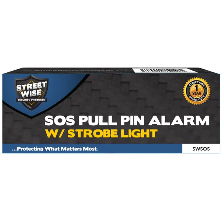 Streetwise™ SOS Pull Pin Keychain Alarm 130dB w/ Strobe Light